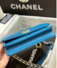 Клатч Сhan*l 19 Wallet on Chain Bag Blue